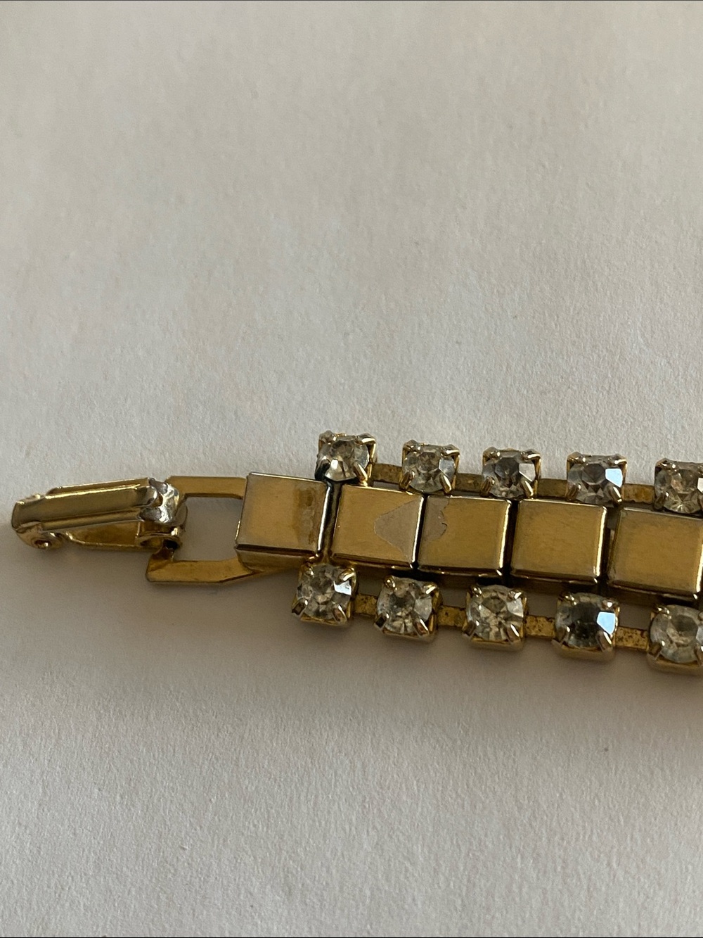 Gold-Tone Crystal Tennis Bracelet - Elegant Women's Jewelry
